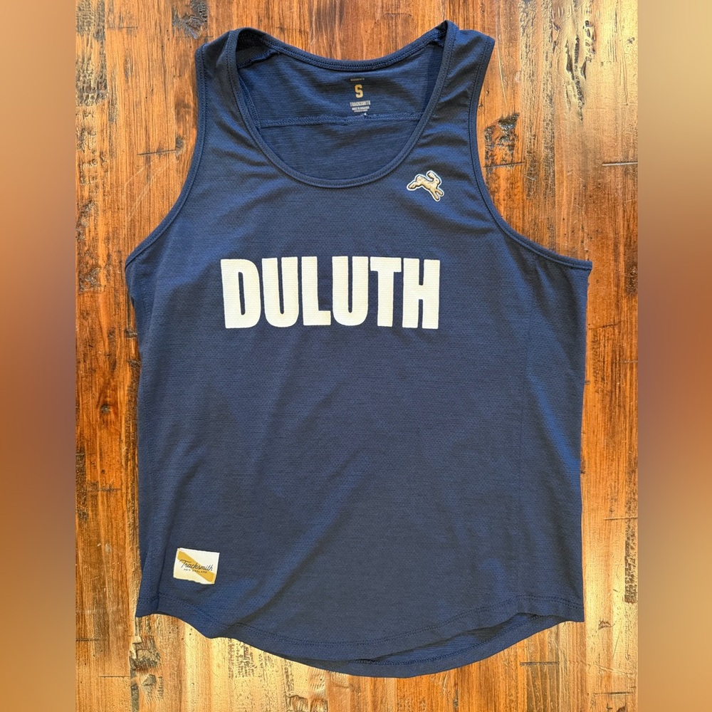 Tracksmith DULUTH (Grandma’s marathon) Navy Blue Athletic Tank Top